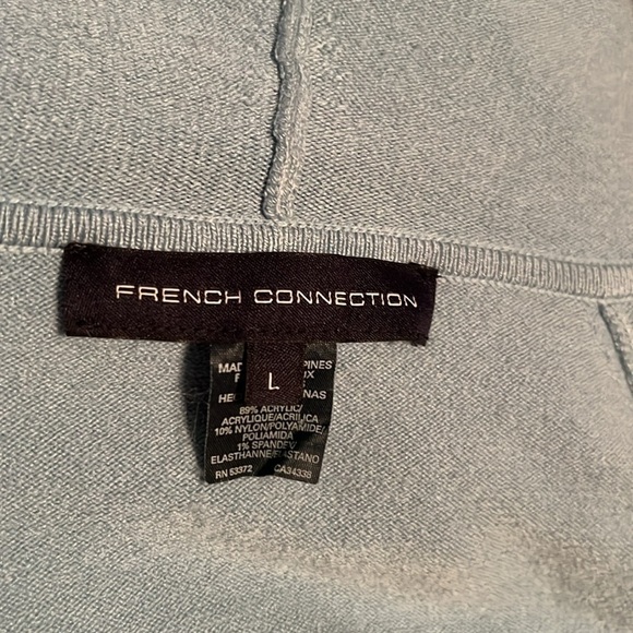 French connection aqua sweater with a hood. Size L - Picture 8 of 9